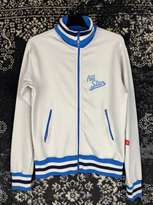 Converse White and Blue All Star Varsity Style Zip-Up Jacket