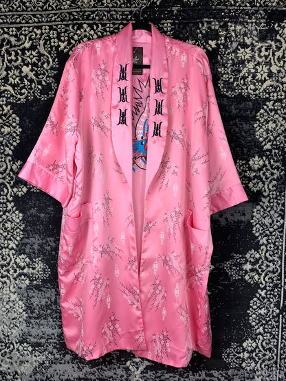 Women's Pink Reversible Kimono Robe