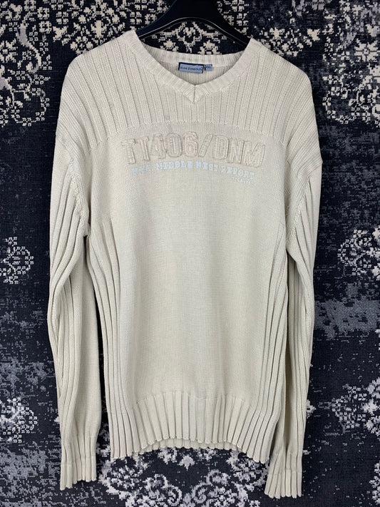 Men’s Y2K Tom Tompson Beige Knit Sweater