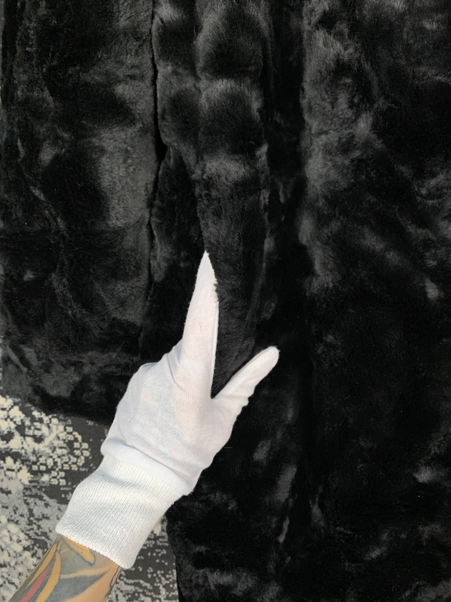 Vintage KIABI Black Faux Fur Long Coat