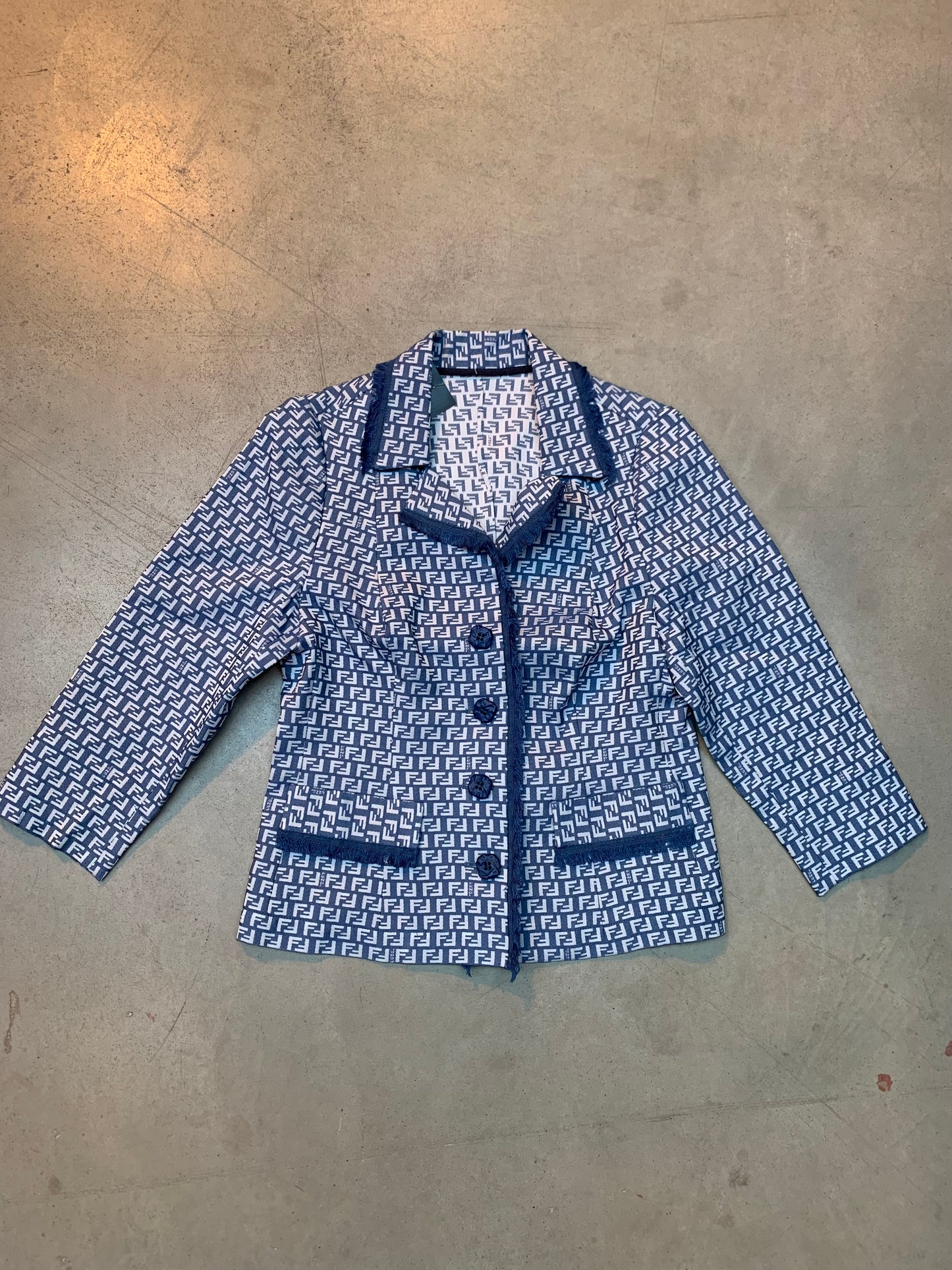 Vintage Women’s Fendi Monogram Blazer and Skirt Two-Piece Suit