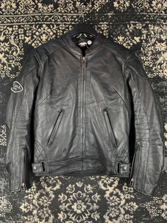 TSCHUL Vintage Black Motorcycle Leather Jacket