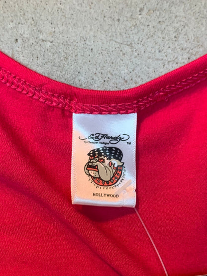 Y2K Women's Pink Ed Hardy Sleeveless Tunic