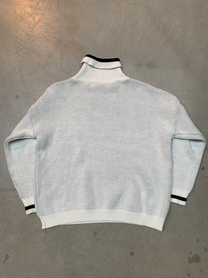 Y2K Men's Graphic Knit Sweater with Panda Pigtail Cartoon Design