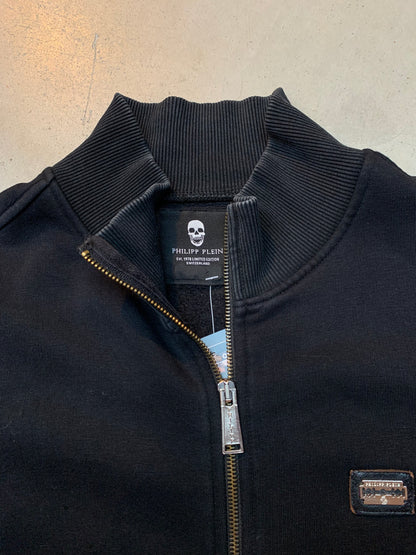 Y2K Philipp Plein Black Zip-Up Hoodie