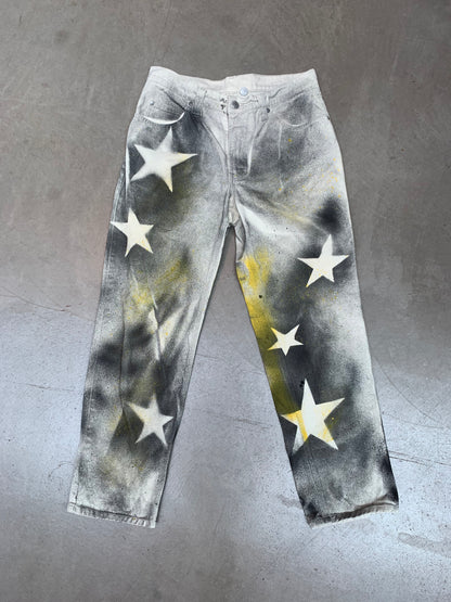 Hand Painted Star Pattern Jeans