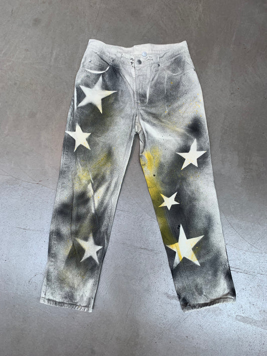 Hand Painted Star Pattern Jeans