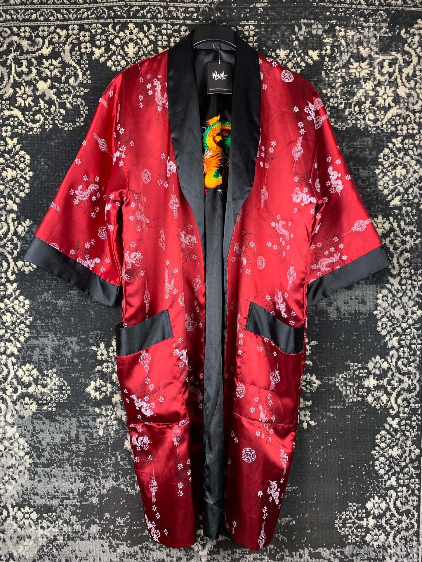 Vintage Women's Long Chinese Style Satin Kimono