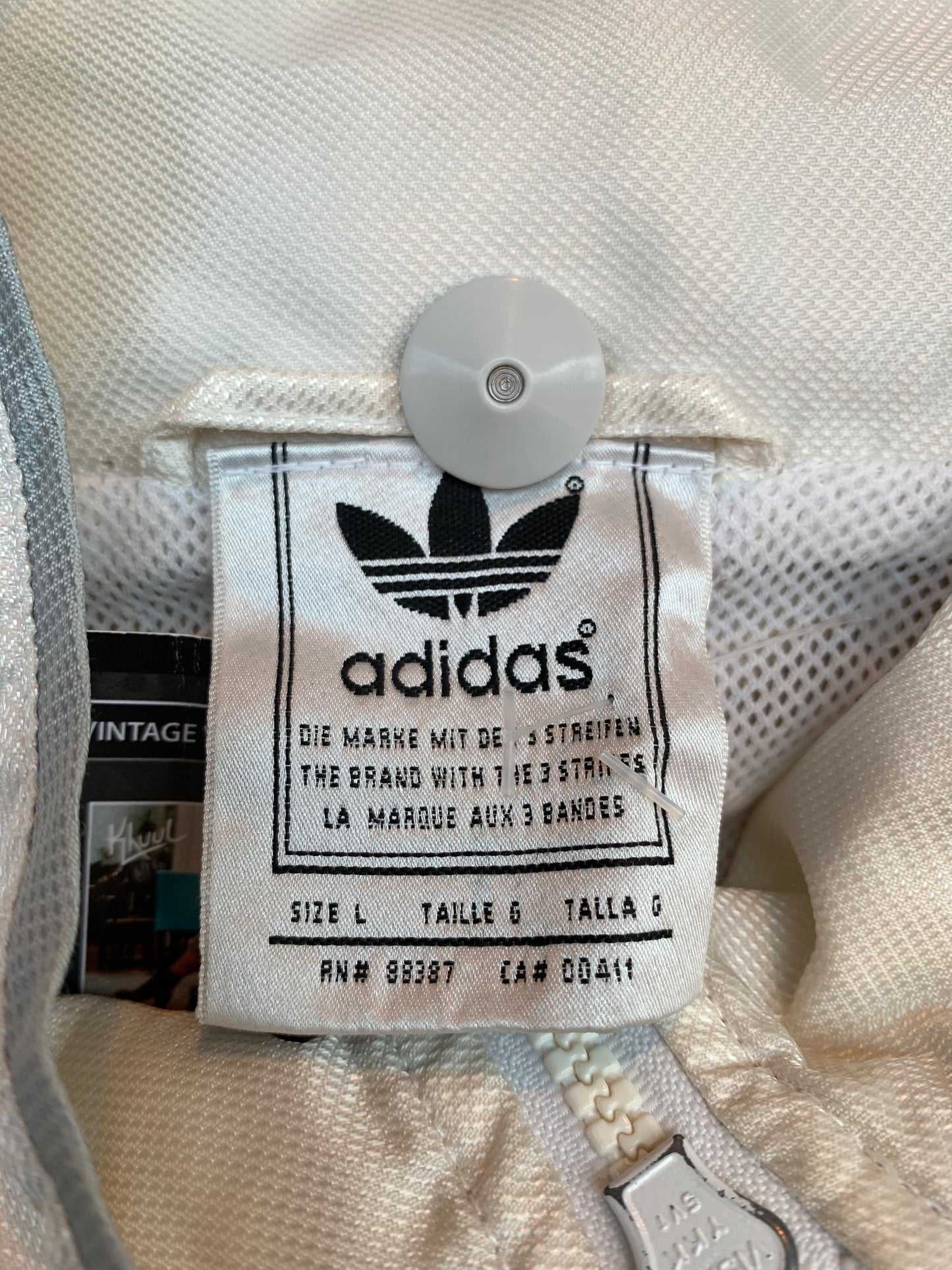Adidas Vintage White And Black Full Zip Track Jacket
