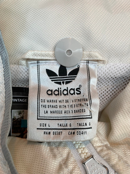 Adidas Vintage White And Black Full Zip Track Jacket
