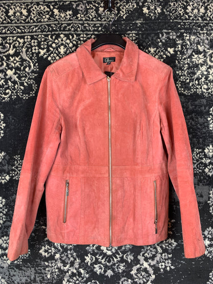 Arielle Red Suede Leather Jacket for Women