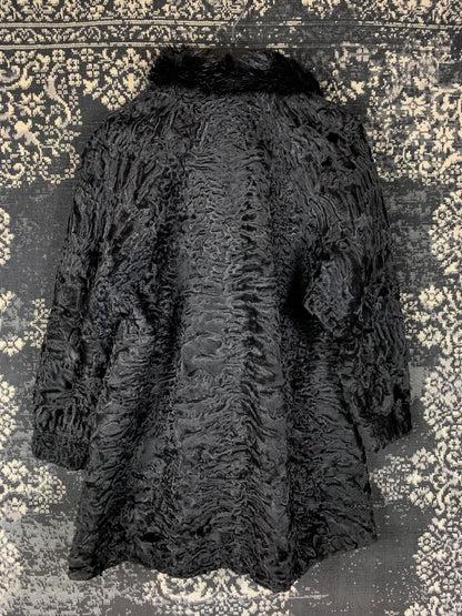 Women’s Vintage Pelzschloss Black Persian Lamb Fur Coat