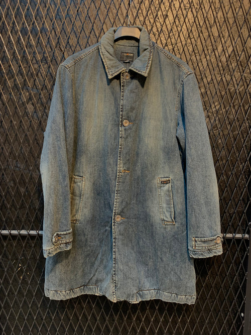 Vintage Men's Energie Long Blue Denim Coat