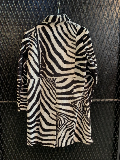 Vintage DAMO DONNA Faux Fur Zebra Print Coat