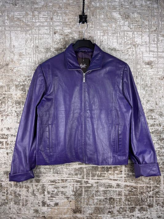 Women's Vintage Purple Leather Jacket