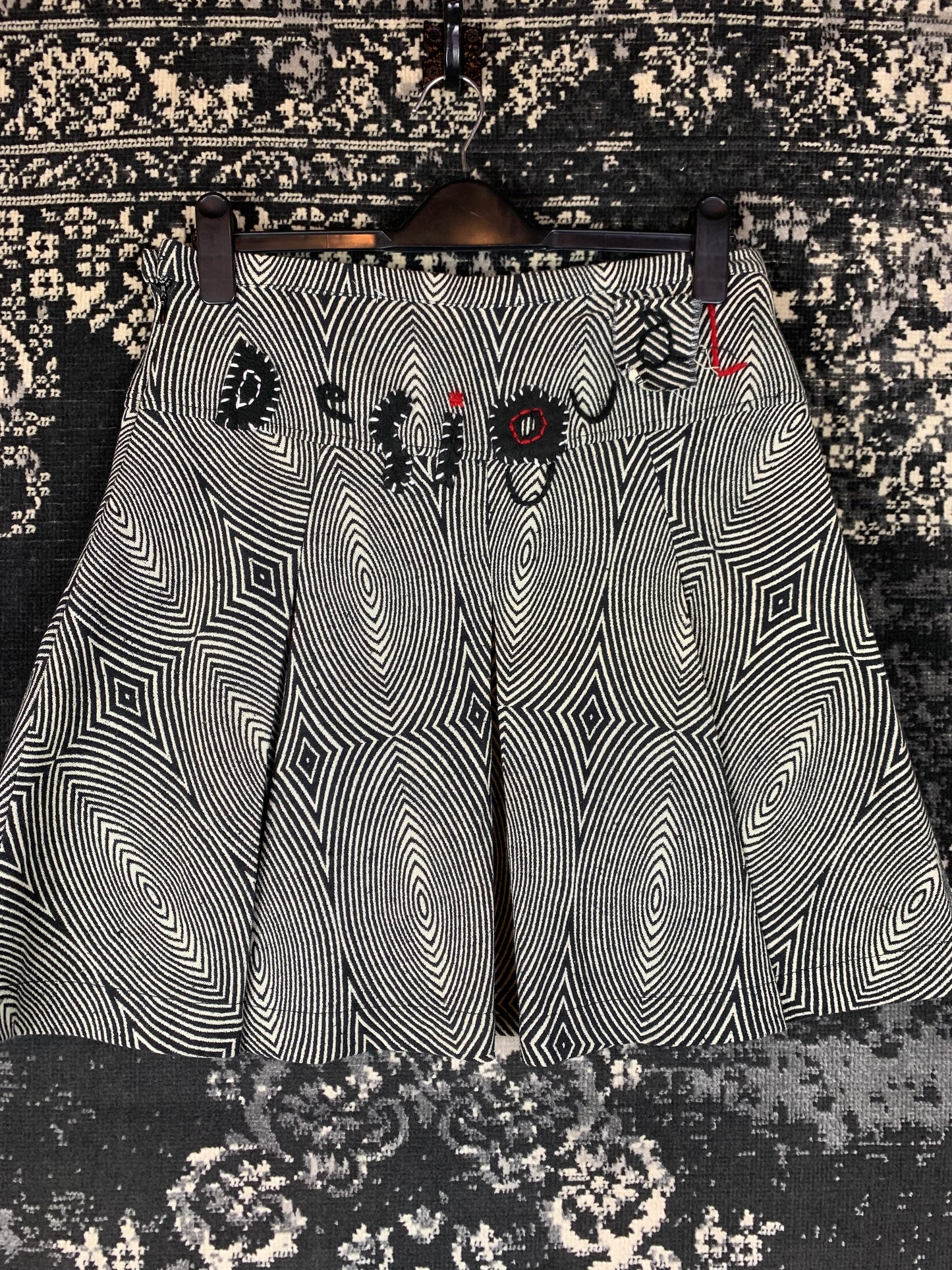 Desigual Black & White Optical Illusion Pattern Skirt