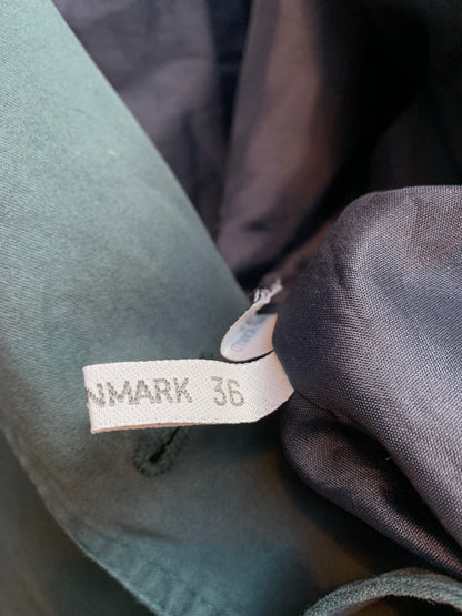 Vintage Morajane Green Double-Breasted Long Trench Coat