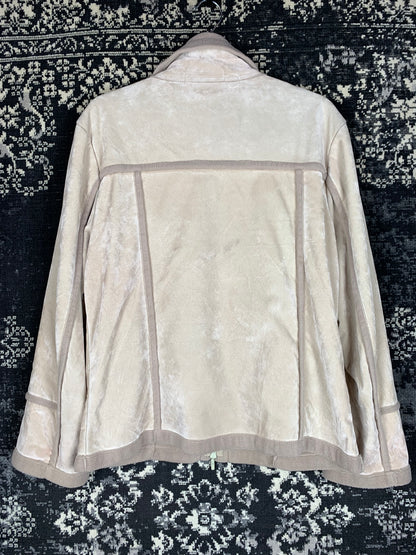 Y2K Women’s Cream Velvet Zip Up Jacket