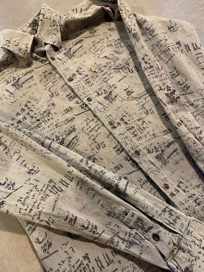 Men’s Vintage Gentry Printed Long Sleeve Button-Up Shirt