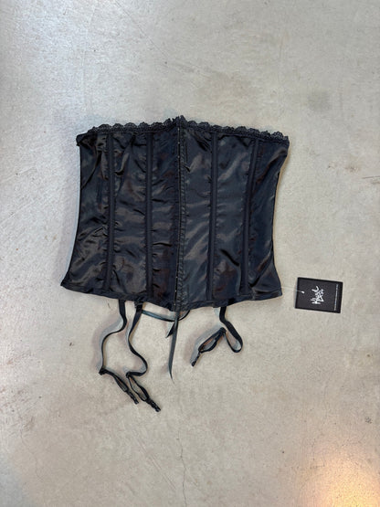 Gothic Black Corset Top XL