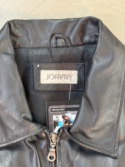 Jofama Black Leather Jacket Men's L