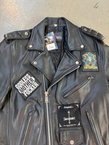 Sexy Punk Black Leather Biker Jacket