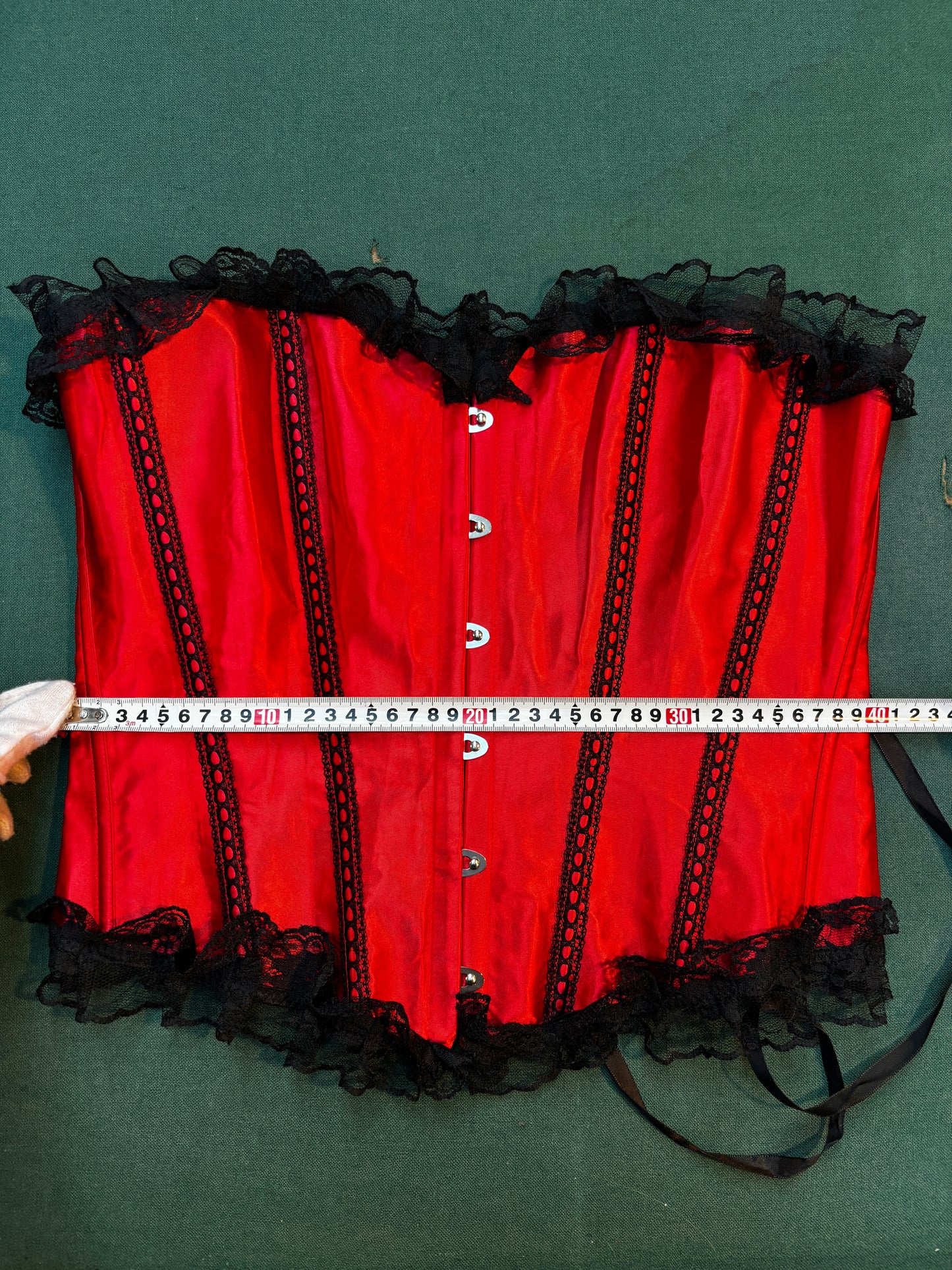 Women's Alternative Red Corset - Strapless Lace-Up Bustier Top