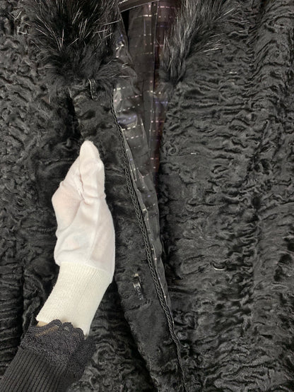 Women’s Vintage Pelzschloss Black Persian Lamb Fur Coat