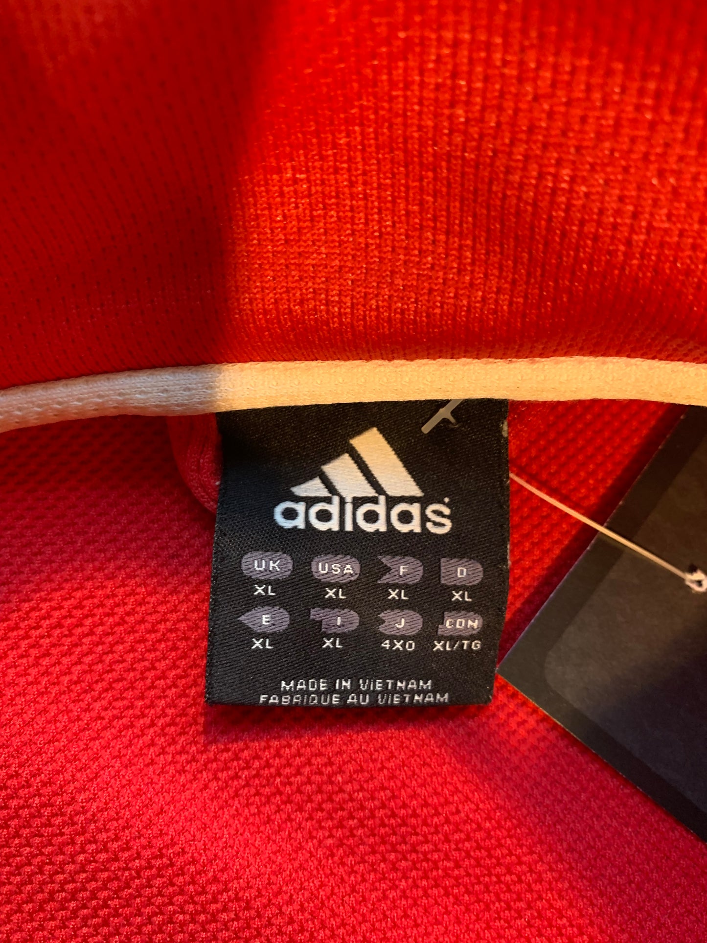 Vintage Adidas Men’s Red Snap-Up Track Jacket