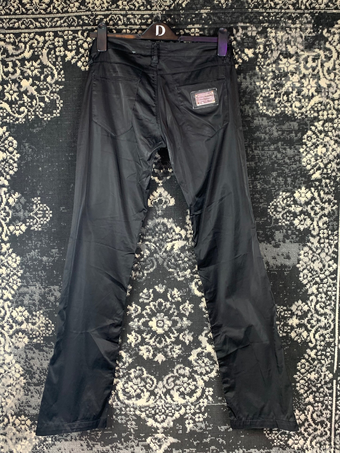 Y2K Women's Dolce&Gabbana Black Satin Trousers