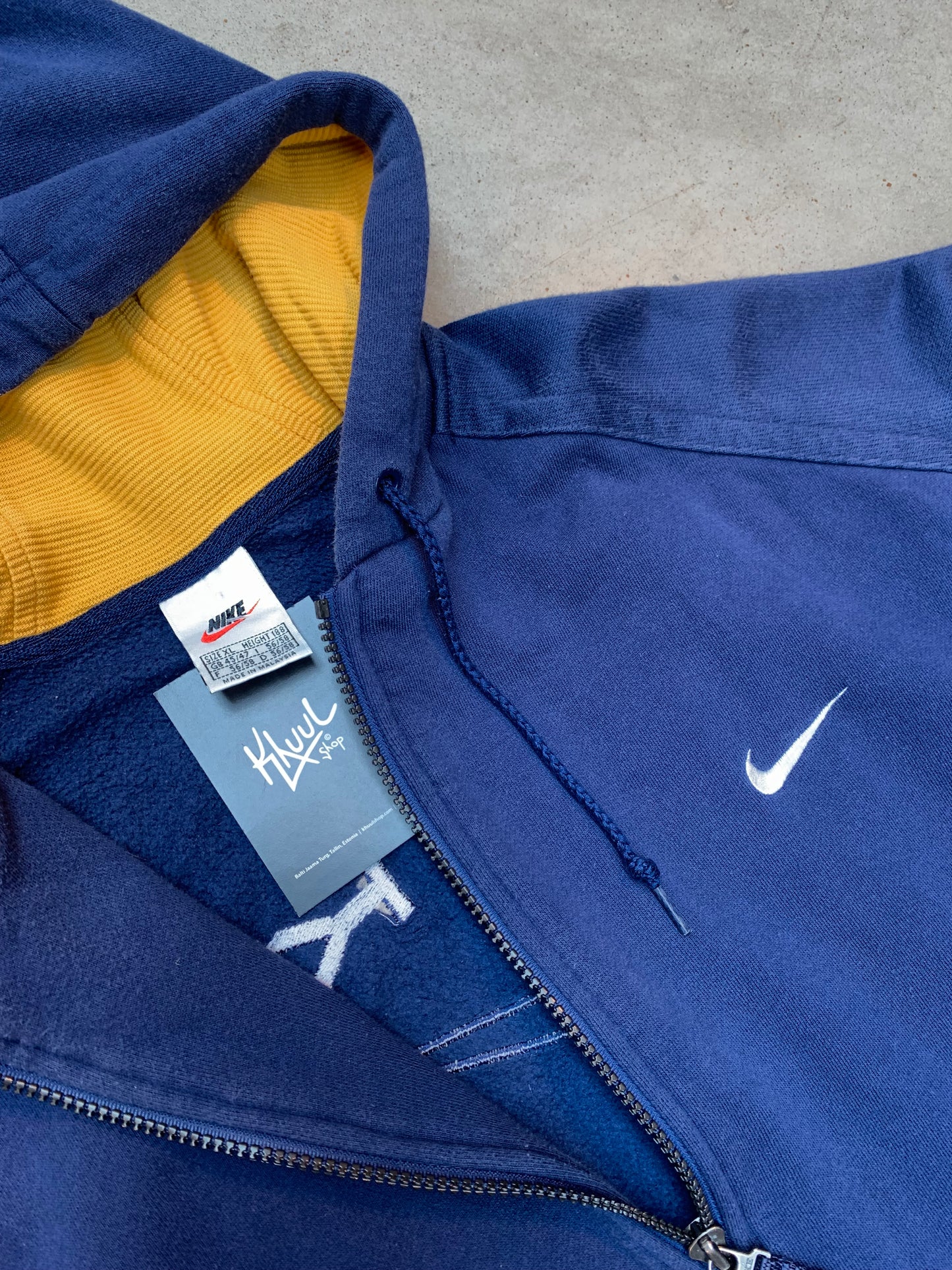 Nike Blue And Yellow Lined Full Zip Hoodie