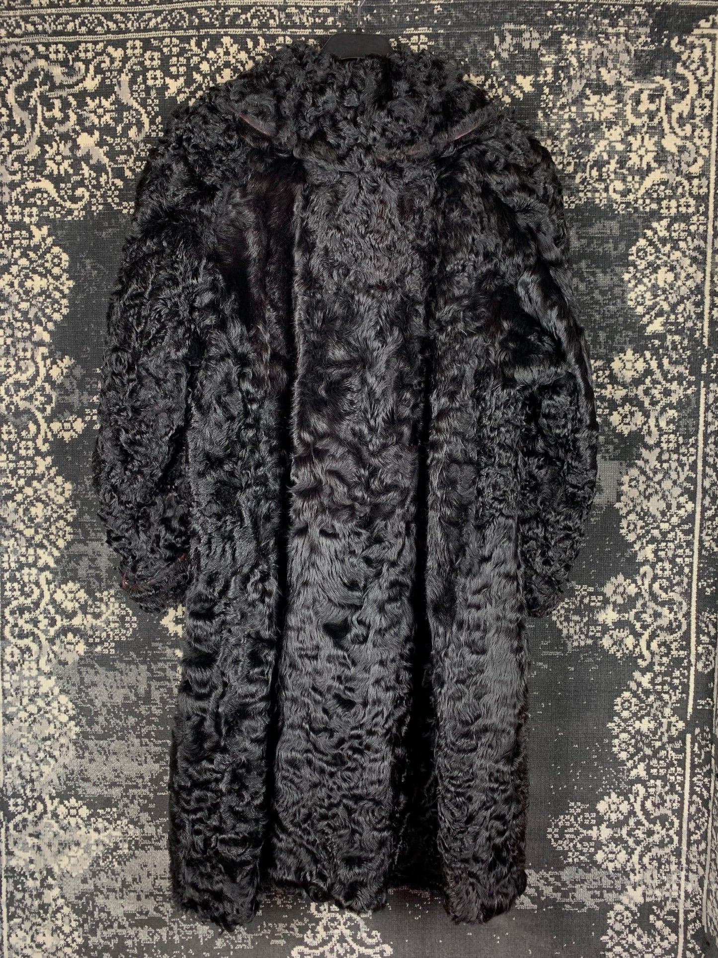 Womens Vintage ASU Helsinki Black Persian Lamb Fur Coat