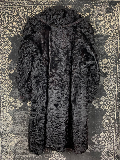Womens Vintage ASU Helsinki Black Persian Lamb Fur Coat