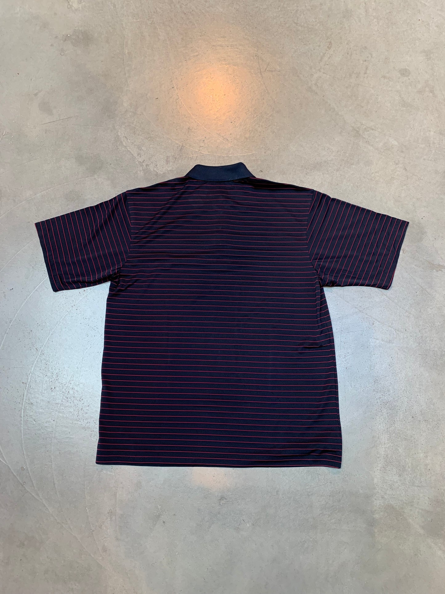 Yves Saint Laurent Navy Blue and Red Striped Polo Shirt