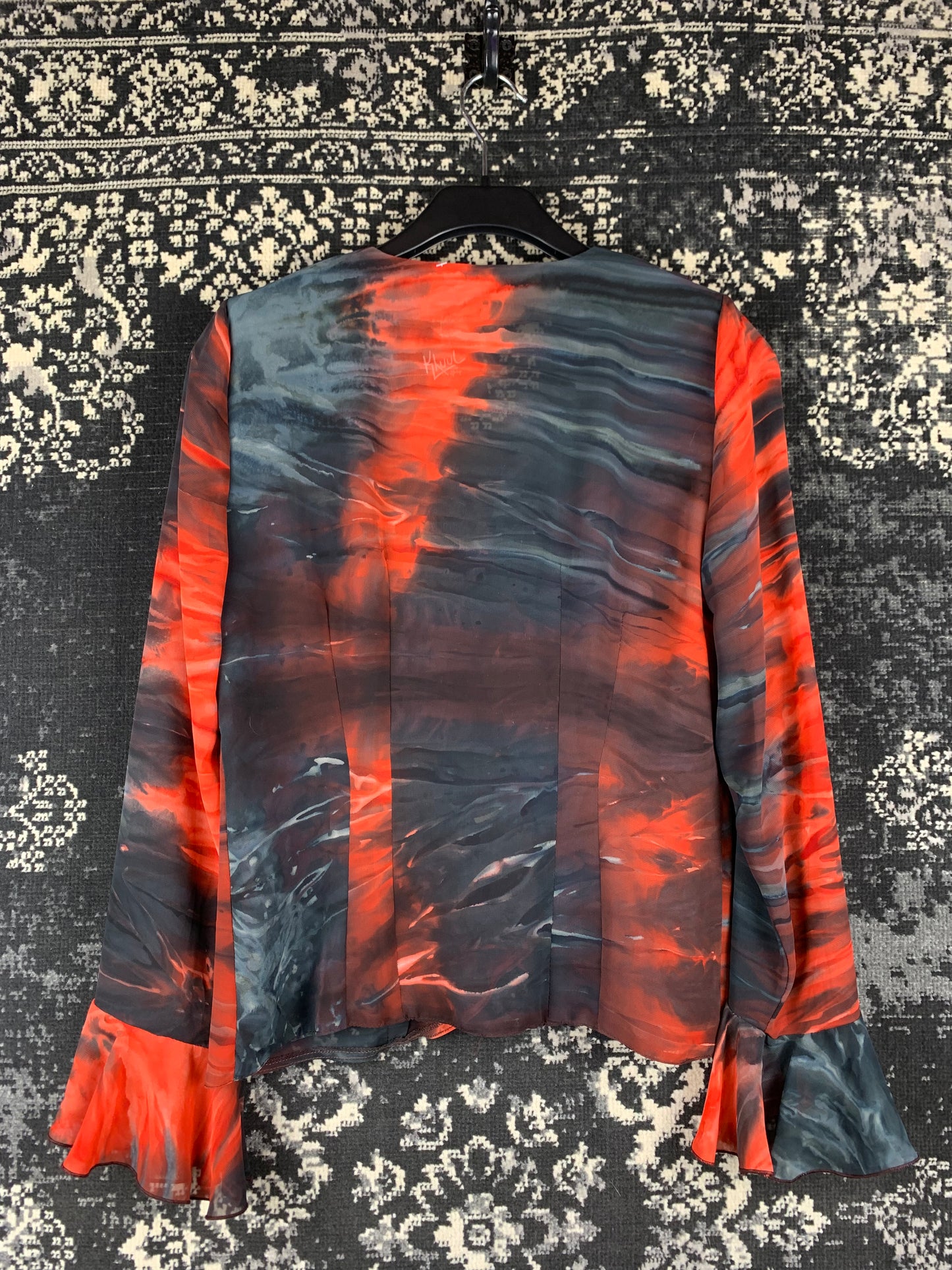 Women's Vintage Ruffle Tie Front Blouse