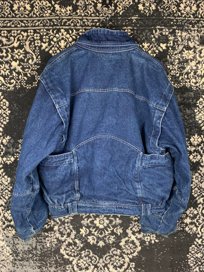 Men's Vintage Denim Bomber Jacket