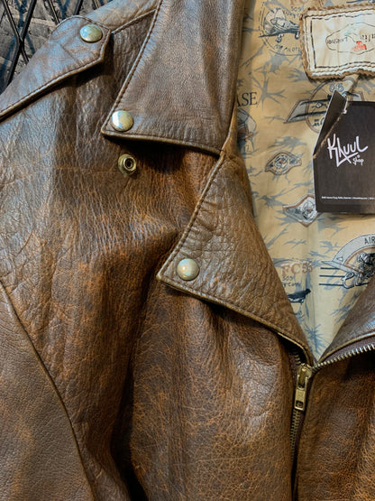 Vintage Jiri Leather Brown Biker Jacket