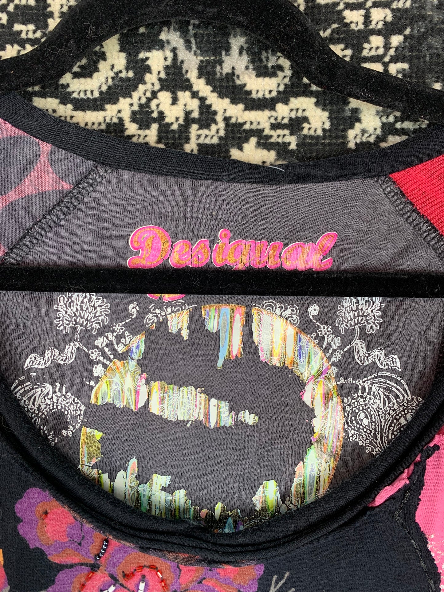 Womens Y2K Style Desigual Patchwork Long Sleeve Top