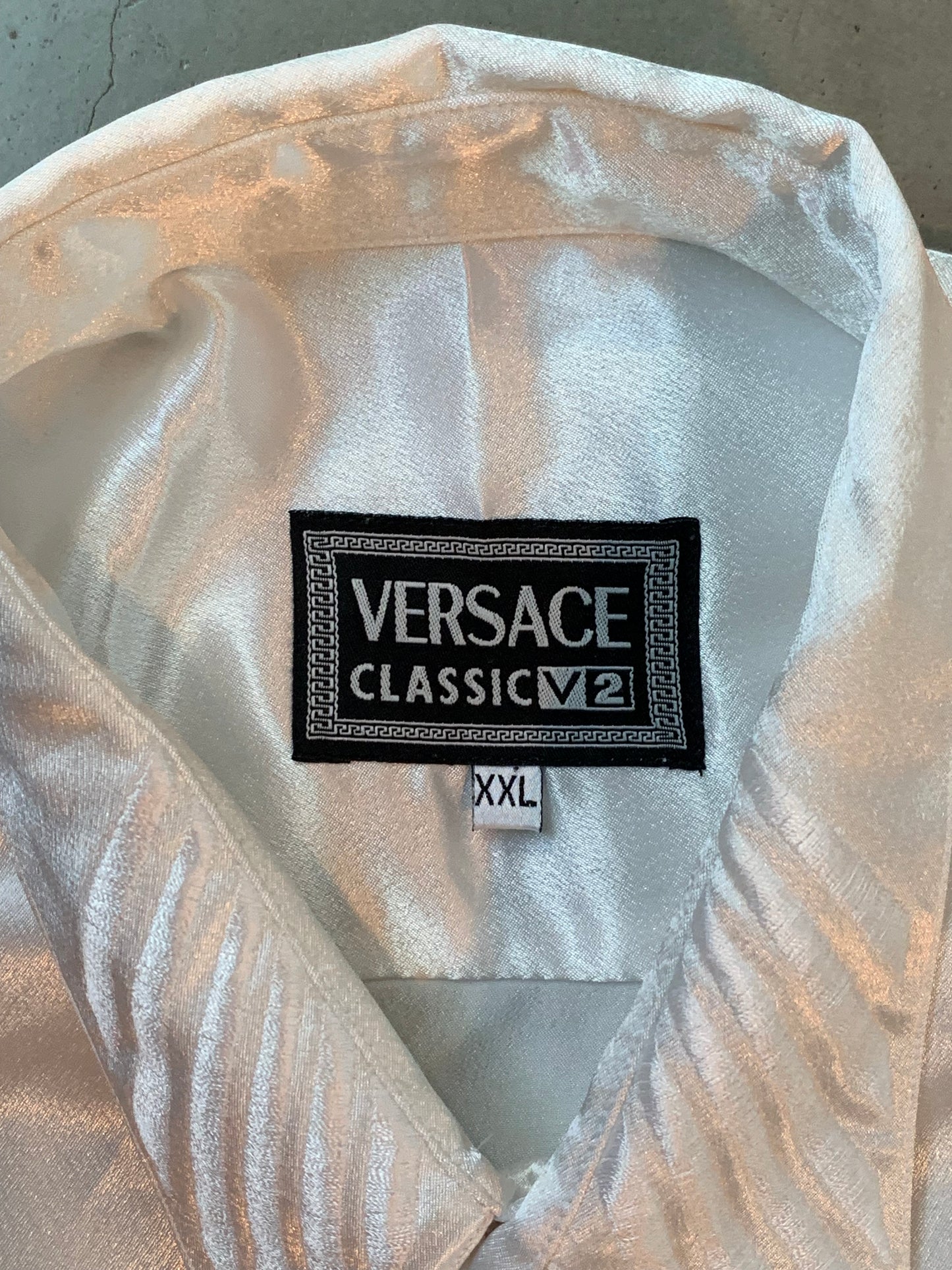 White Versace Silk Button-Up