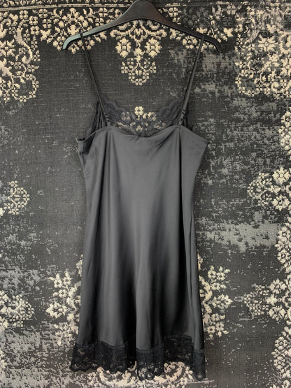 Womens Black Satin Dress