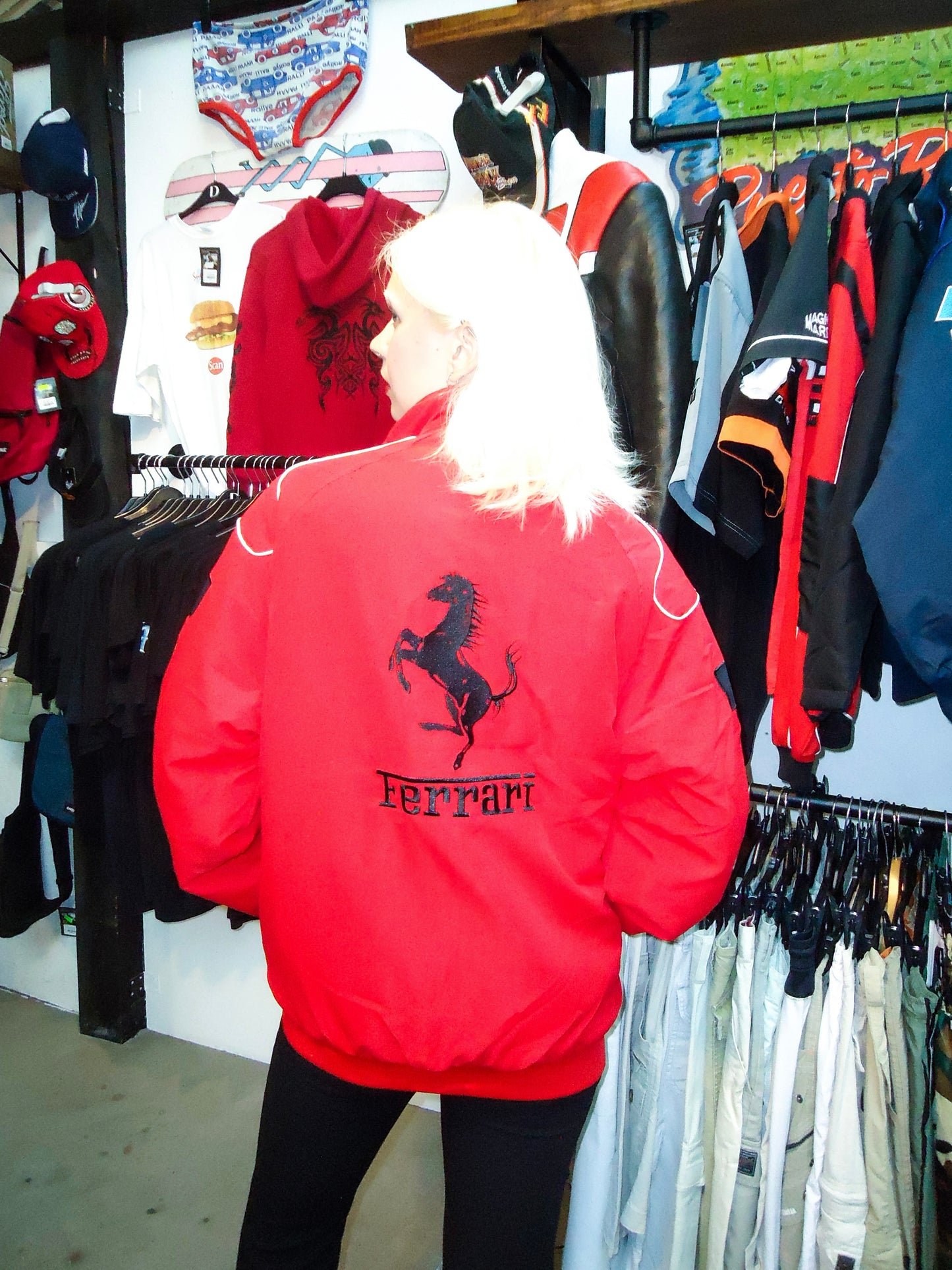 Vintage Ferrari Triple Red F1 Racing Jacket