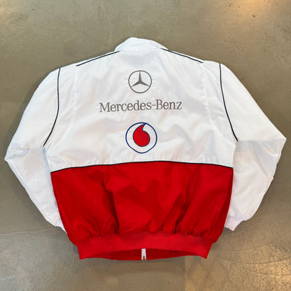 Vintage Mercedes-Benz Santander F1 White Racing Jacket
