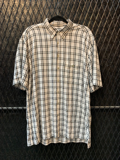 Camel Collection Men’s L Beige & Black Short Sleeve Button-Up