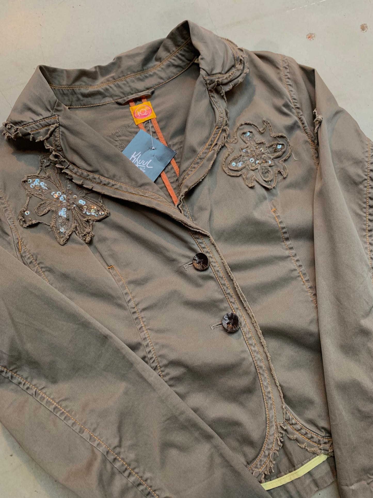 Y2K Taupe Brown Fitted Jacket