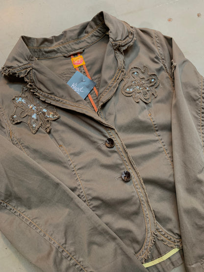 Y2K Taupe Brown Fitted Jacket