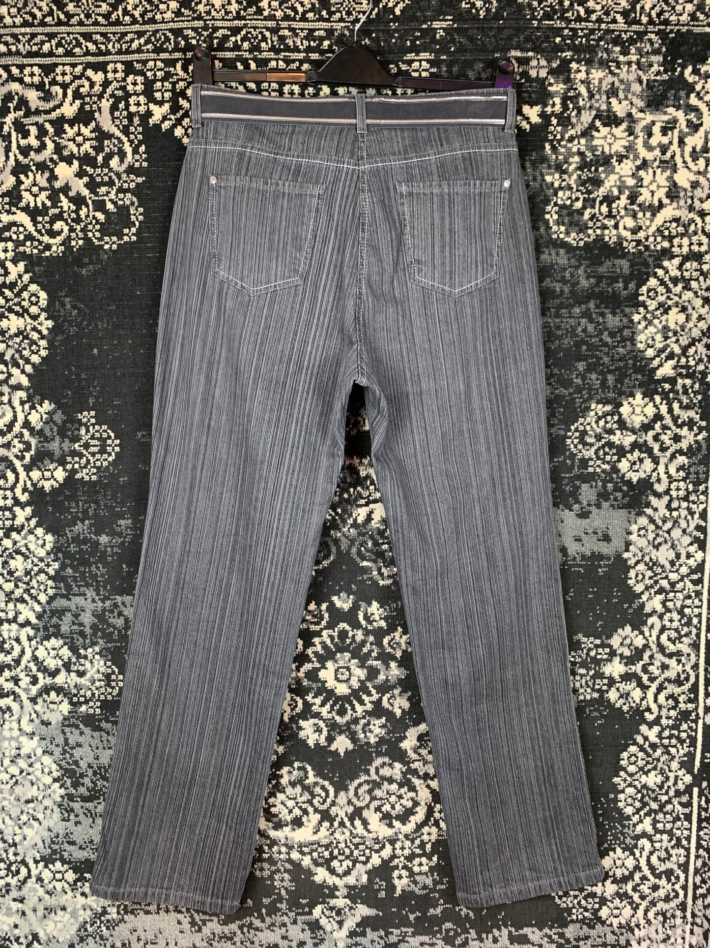 Bonita Y2K Style Gray Striped Pants for Women