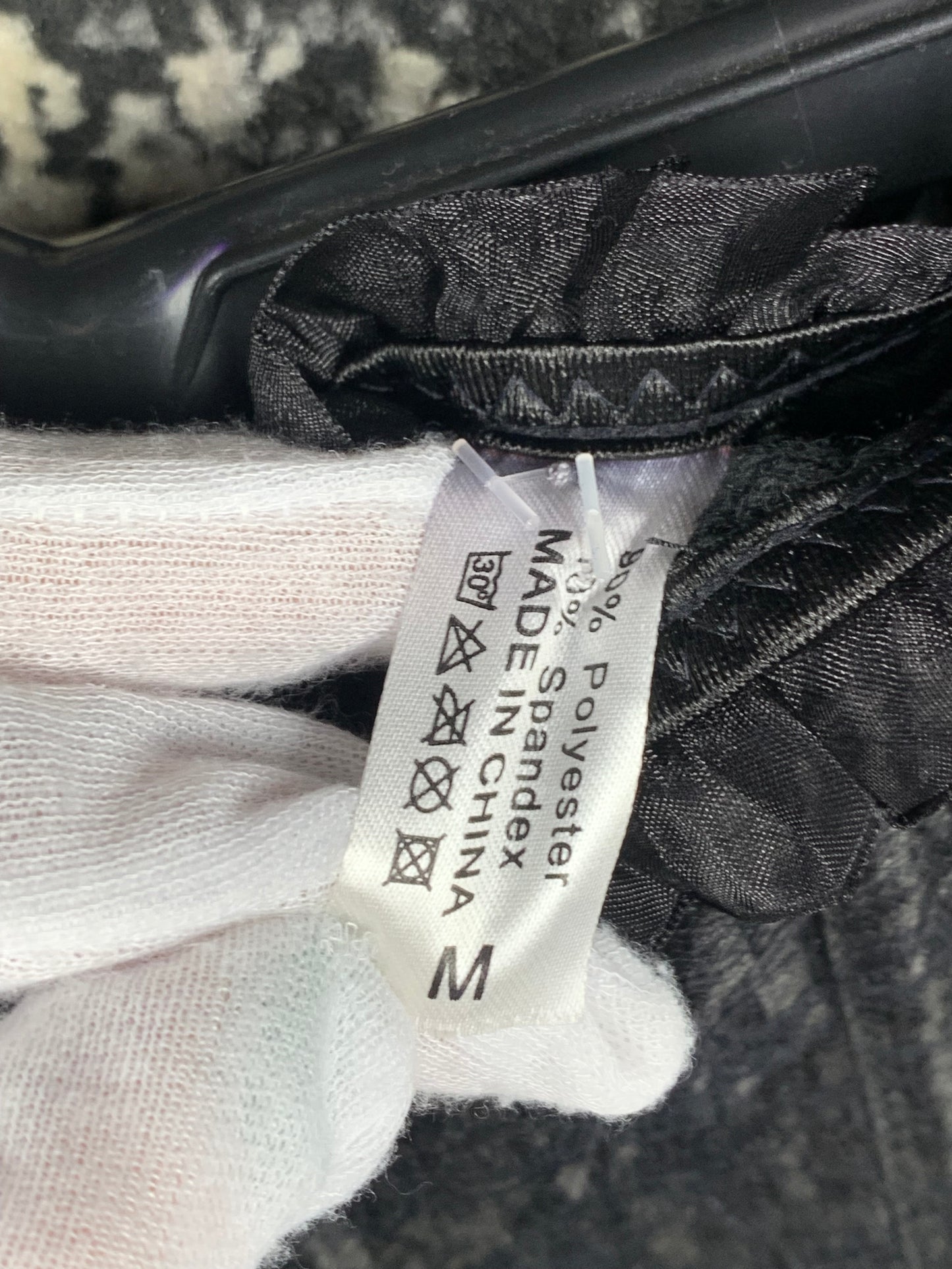 Women's Black Lace-Up Floral Pattern Corset Top