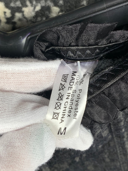 Women's Black Lace-Up Floral Pattern Corset Top