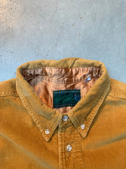 Vintage Men's Mustard Yellow Longsleeve Button-Up Shirt