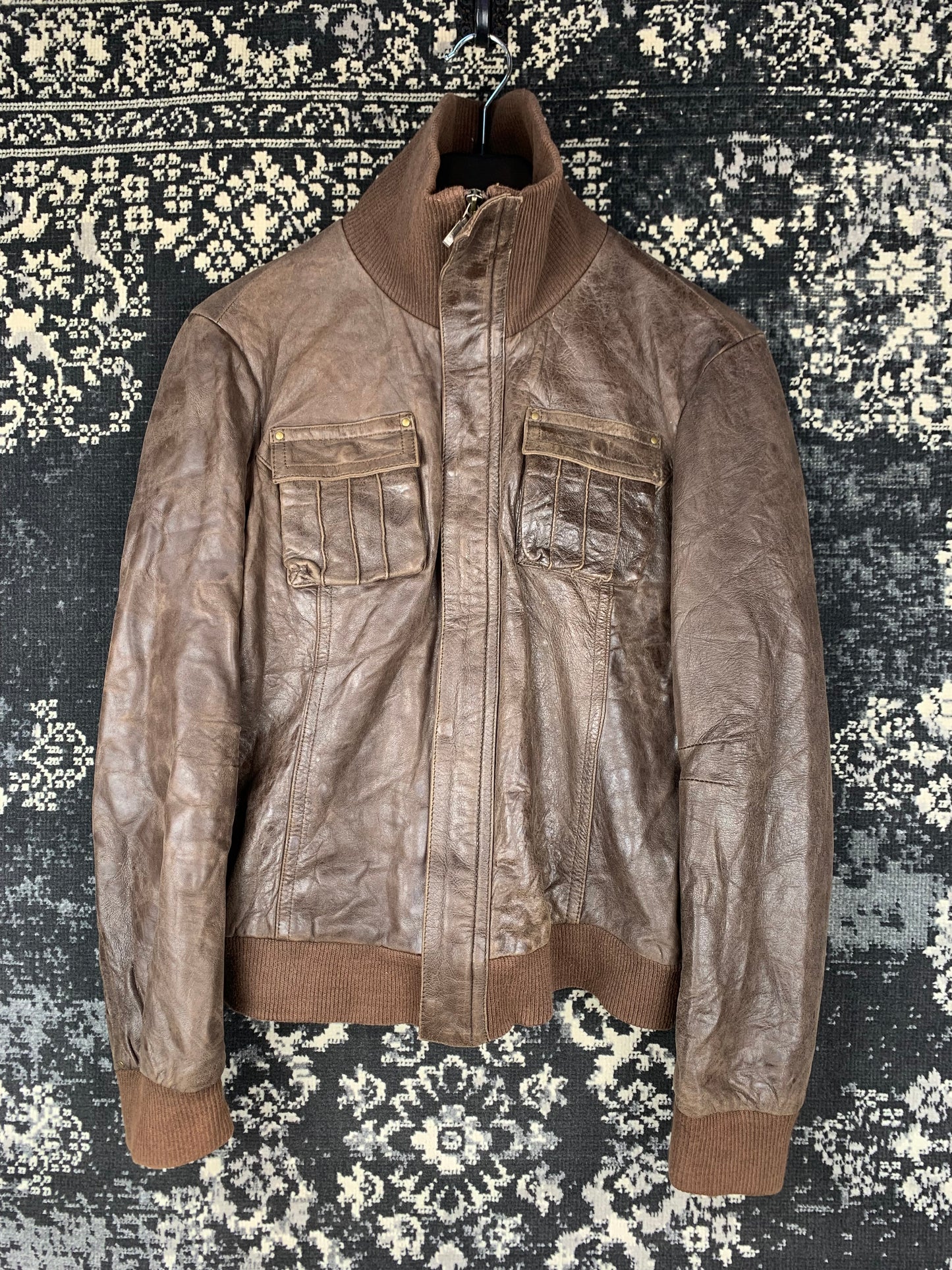 Y2K Women's Brown Faux Leather Jacket